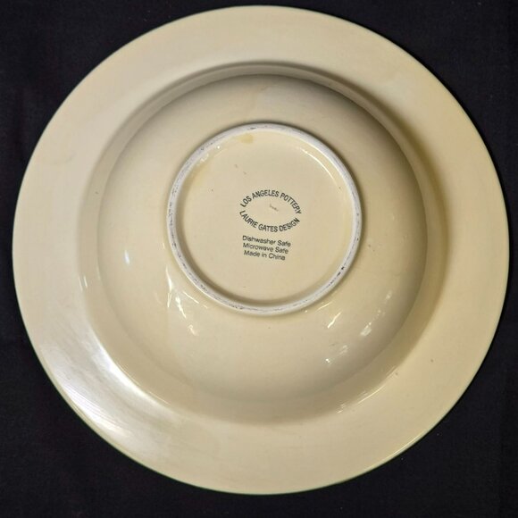 Los Angeles Pottery Laurie Gates Cereal Soup Bowl Bird House Floral Bee Plaid - Picture 4 of 9